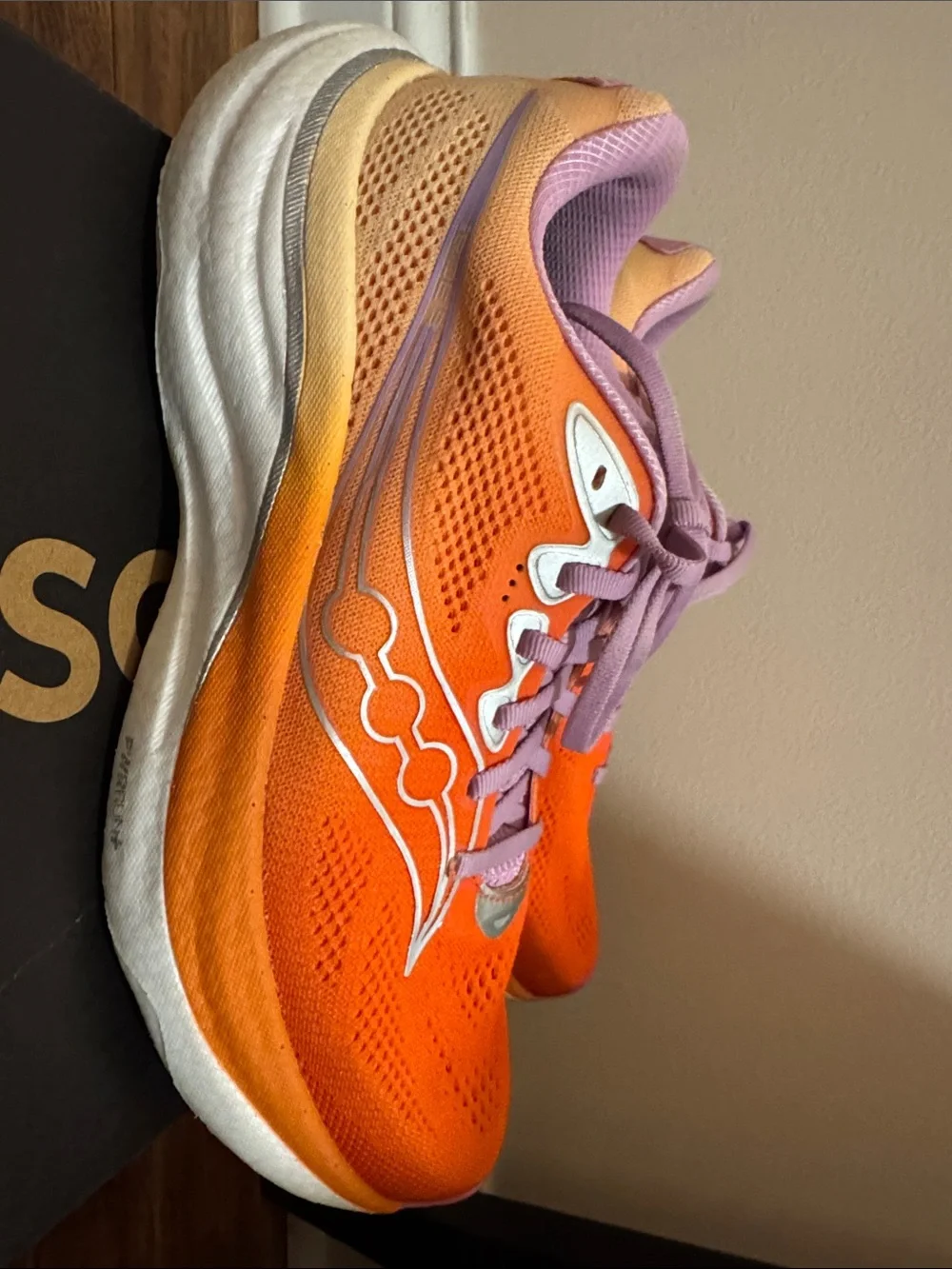 Saucony Ride 19 Orange and Lavender Women's Running Shoes